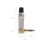 Plugue de soldadura em fio para auscultadores estéreo de 3.5mm em forma de L a 90 graus em liga de zinco, liga de zinco