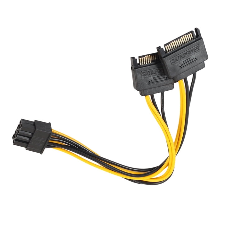 Cabo de transferência de energia para placa-mãe de computador com conector fêmea de 8 pinos para dupla SATA de 15 pinos, GPU em cobre maciço, 0.2m