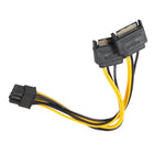 Cabo de transferência de energia para placa-mãe de computador com conector fêmea de 8 pinos para dupla SATA de 15 pinos, GPU em cobre maciço, 0.2m