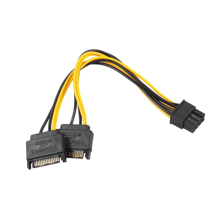 Cabo de transferência de energia para placa-mãe de computador com conector fêmea de 8 pinos para dupla SATA de 15 pinos, GPU em cobre maciço, 0.2m