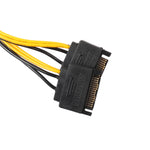 Cabo de transferência de energia para placa-mãe de computador com conector fêmea de 8 pinos para dupla SATA de 15 pinos, GPU em cobre maciço, 0.2m