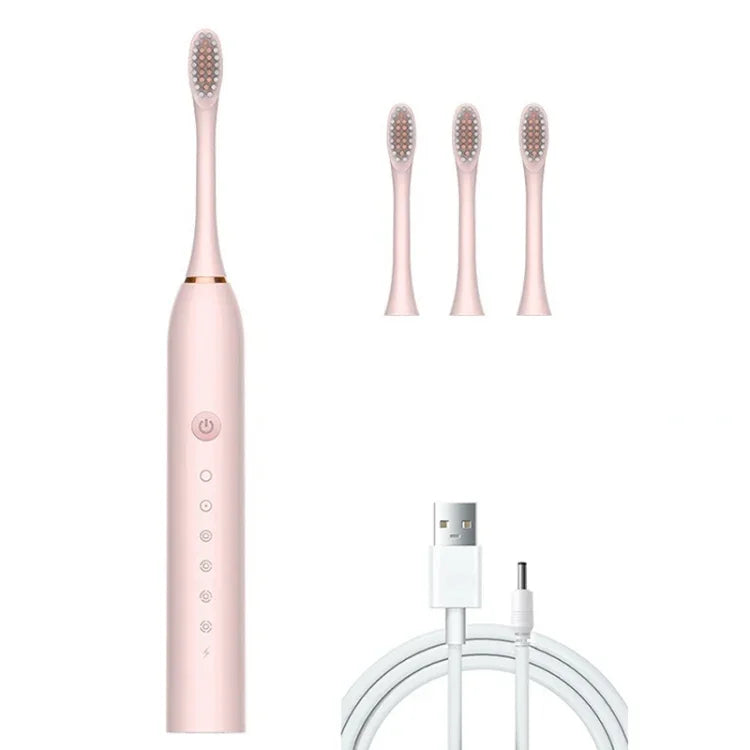 Escovas Dentais Elétricas Recarregáveis com Cerdas Ultrassónicas Suaves, Flosser com 6 Níveis e 4 Escovas