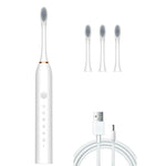 Escovas Dentais Elétricas Recarregáveis com Cerdas Ultrassónicas Suaves, Flosser com 6 Níveis e 4 Escovas