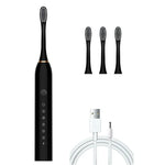 Escovas Dentais Elétricas Recarregáveis com Cerdas Ultrassónicas Suaves, Flosser com 6 Níveis e 4 Escovas