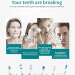 Escovas Dentais Elétricas Recarregáveis com Cerdas Ultrassónicas Suaves, Flosser com 6 Níveis e 4 Escovas