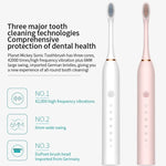 Escovas Dentais Elétricas Recarregáveis com Cerdas Ultrassónicas Suaves, Flosser com 6 Níveis e 4 Escovas
