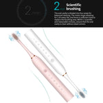 Escovas Dentais Elétricas Recarregáveis com Cerdas Ultrassónicas Suaves, Flosser com 6 Níveis e 4 Escovas