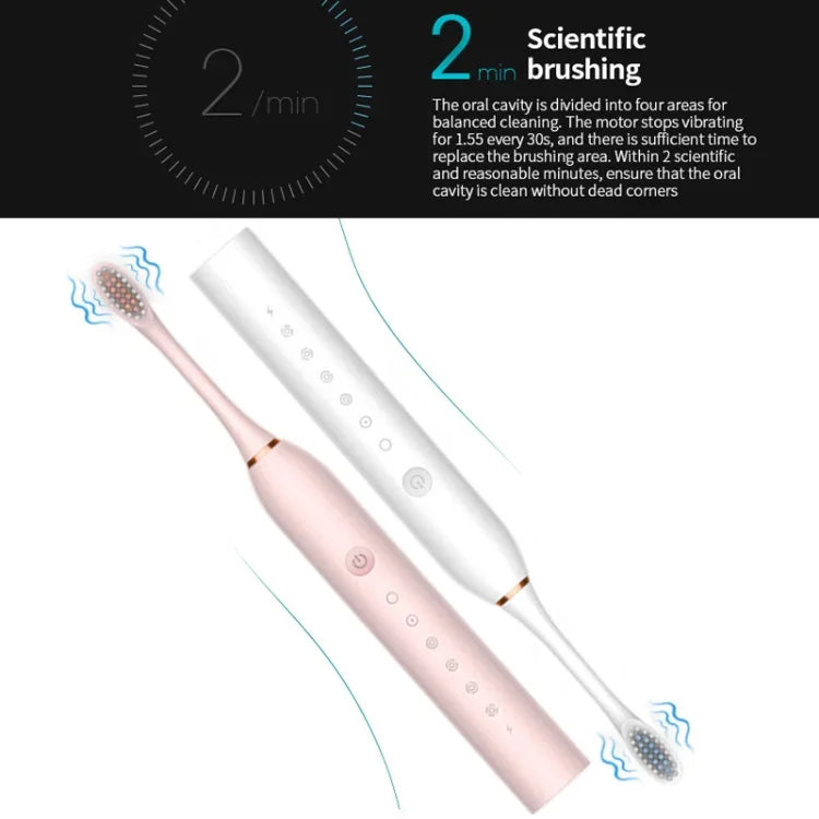 Escovas Dentais Elétricas Recarregáveis com Cerdas Ultrassónicas Suaves, Flosser com 6 Níveis e 4 Escovas