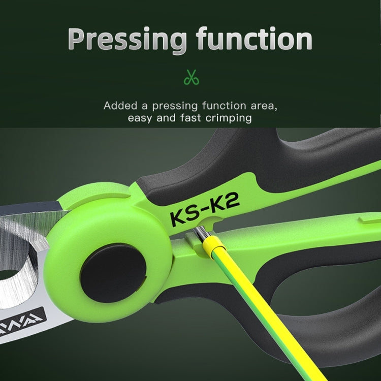 Tesoura de Descascar Fibra Óptica Serrilhada em Kevlar de Aço Inoxidável KomShine, KS-K2