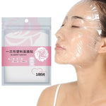 10 Pacotes de Máscaras Faciais Descartáveis de Plástico para Salão de Beleza Filme Adesivo Transparente