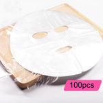 10 Pacotes de Máscaras Faciais Descartáveis de Plástico para Salão de Beleza Filme Adesivo Transparente
