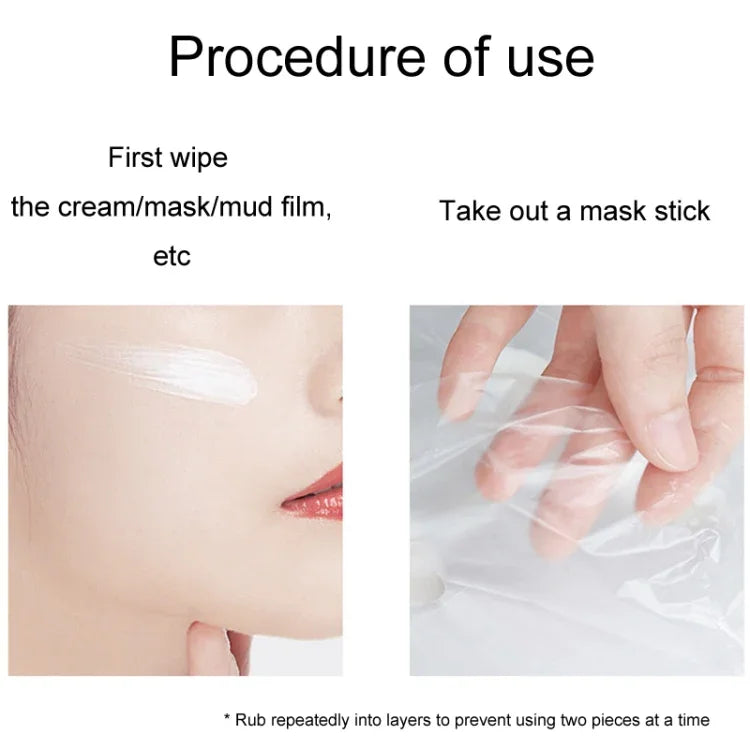 10 Pacotes de Máscaras Faciais Descartáveis de Plástico para Salão de Beleza Filme Adesivo Transparente