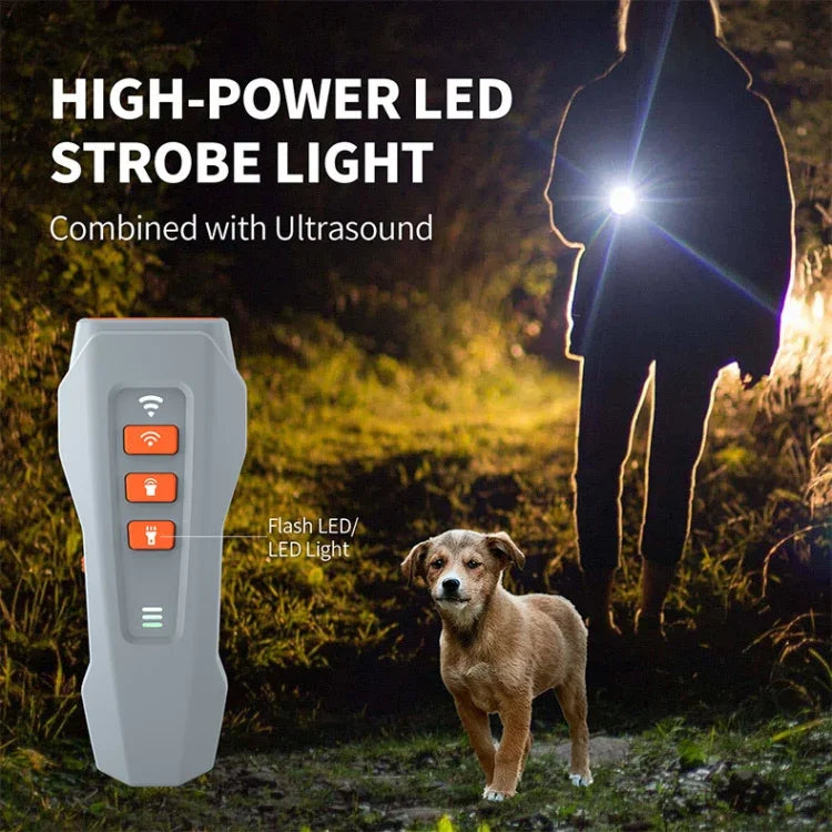 Dispositivo de Treino para Cães com Luz LED Intermitente e Ultrassónico Portátil, Conversão de Frequência, Preto+Laranja, Cinzento Escuro, Cinzento+Laranja