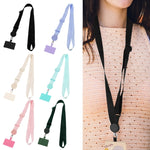 Cordão de Pescoço Anti-perda para Telemóvel com Corrente Destacável, Preto, Roxo, Bege