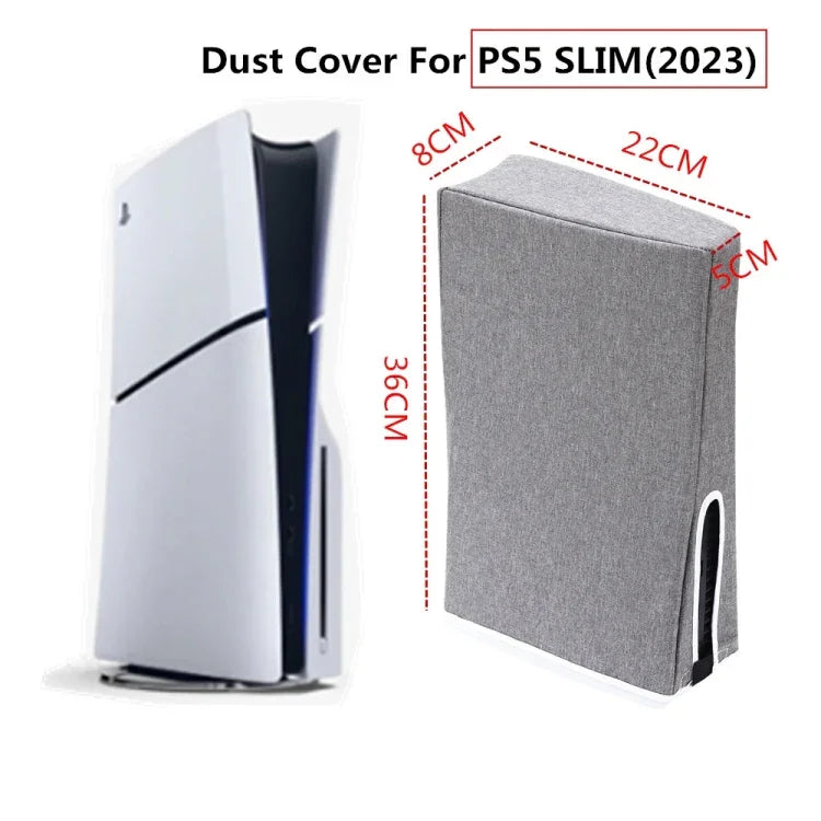 Capa Protetora Anti-Pó para PS5 Slim Disco & Digital, Cinzento Vertical, Preto Vertical, Cinzento Horizontal, Preto Horizontal