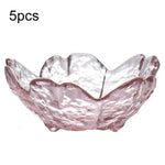5pcs /Conjunto Prato de Vidro com Estampa de Flor de Cerejeira, Prato Pequeno para Molho, Rosa