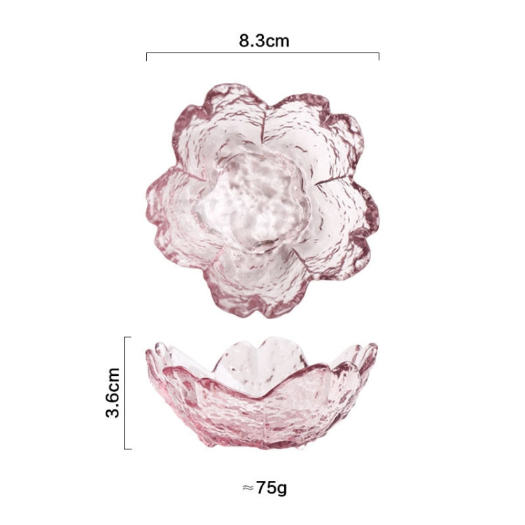5pcs /Conjunto Prato de Vidro com Estampa de Flor de Cerejeira, Prato Pequeno para Molho, Rosa
