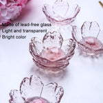 5pcs /Conjunto Prato de Vidro com Estampa de Flor de Cerejeira, Prato Pequeno para Molho, Rosa