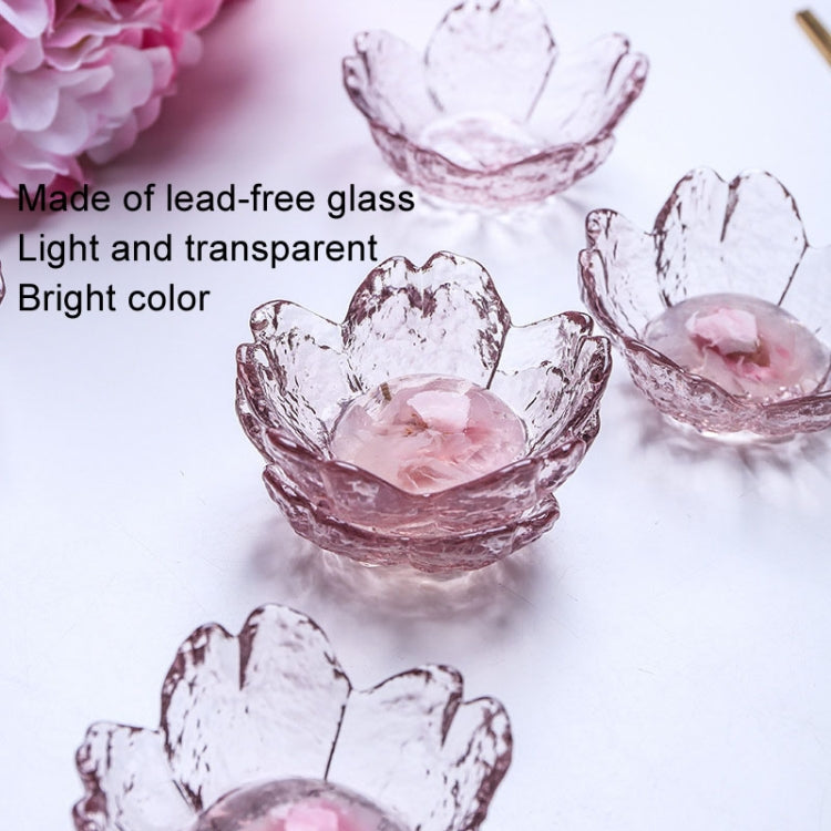5pcs /Conjunto Prato de Vidro com Estampa de Flor de Cerejeira, Prato Pequeno para Molho, Rosa