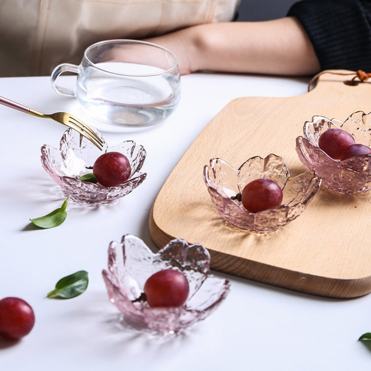 5pcs /Conjunto Prato de Vidro com Estampa de Flor de Cerejeira, Prato Pequeno para Molho, Rosa