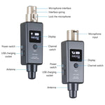 Sistema de Microfone Sem Fios MTU-002 UHF DSP Transmissor e Recetor Mic/Linha Dois Modos
