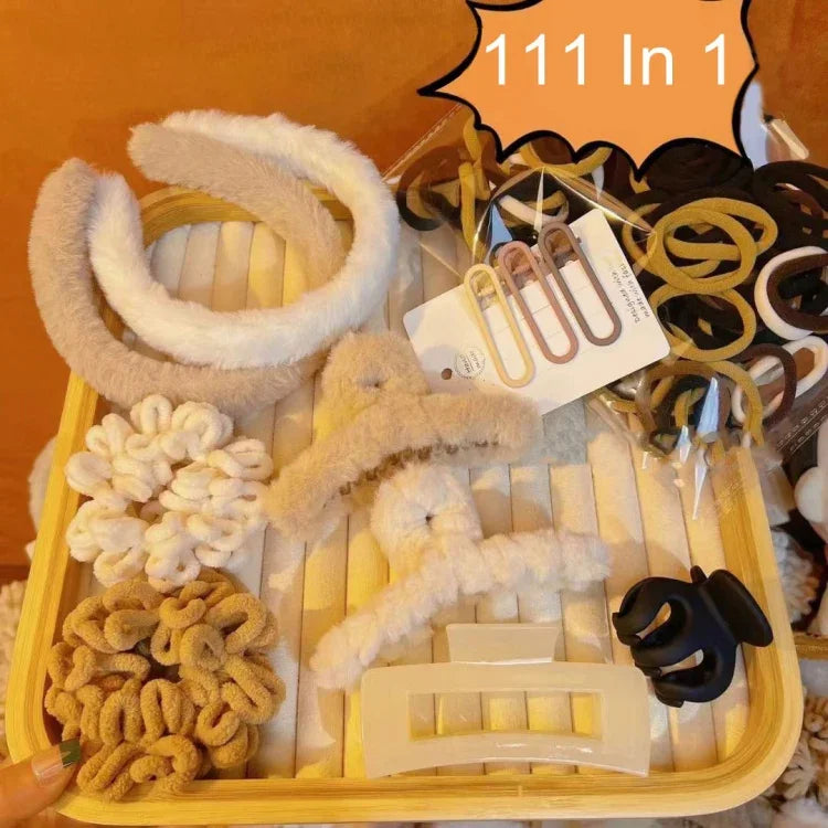 Conjunto de Acessórios de Cabelo com Presilha, Anel de Cabelo e Faixa de Cabeça de Temperamento Simples, 111 em 1, 31 em 1, 67 em 1
