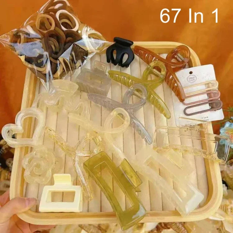 Conjunto de Acessórios de Cabelo com Presilha, Anel de Cabelo e Faixa de Cabeça de Temperamento Simples, 111 em 1, 31 em 1, 67 em 1