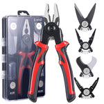 Kit de Alicates com Cabeças Intercambiáveis 5 em 1 para Reparação Geral, Vermelho Preto, Branco Castanho