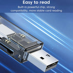 Conversor OTG USB para SD/TF Leitor de cartões multifunções 2 em 1 transparente, transparente