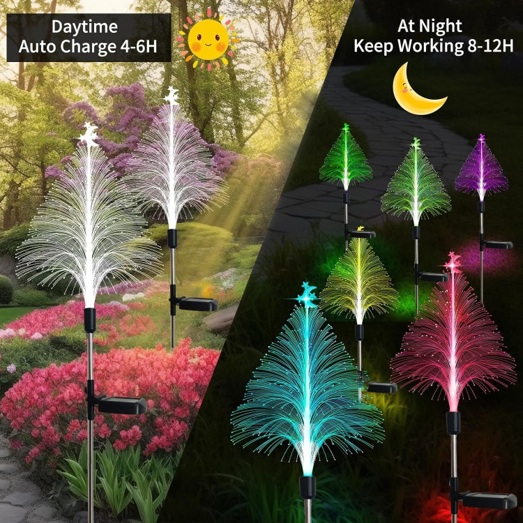 Luz Solar para Árvore de Natal, Iluminação de Ambiente Exterior, Lâmpada Decorativa Resistente à Água para Festival, Estrela Lua Transparente