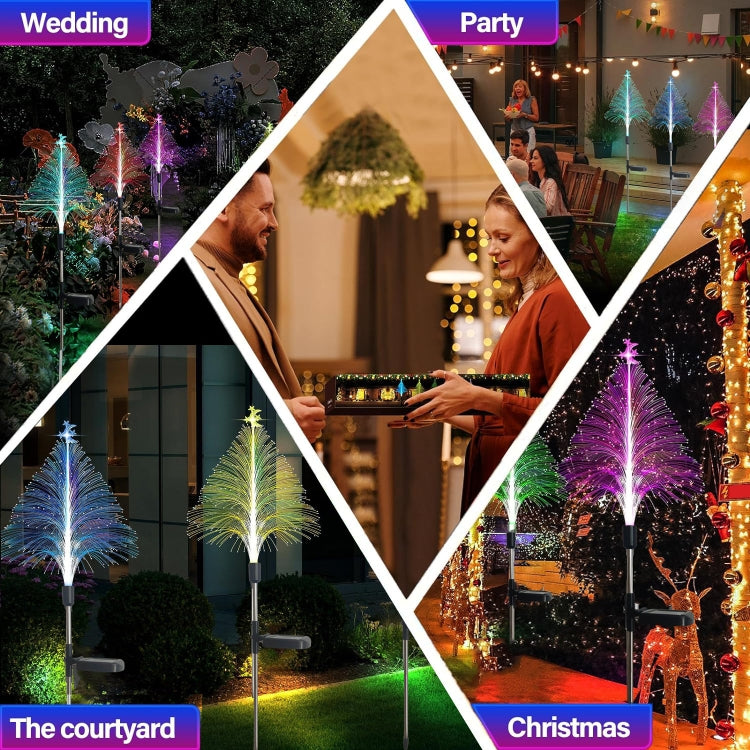 Luz Solar para Árvore de Natal, Iluminação de Ambiente Exterior, Lâmpada Decorativa Resistente à Água para Festival, Estrela Lua Transparente