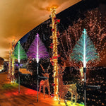 Luz Solar para Árvore de Natal, Iluminação de Ambiente Exterior, Lâmpada Decorativa Resistente à Água para Festival, Estrela Lua Transparente