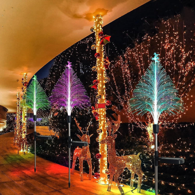 Luz Solar para Árvore de Natal, Iluminação de Ambiente Exterior, Lâmpada Decorativa Resistente à Água para Festival, Estrela Lua Transparente