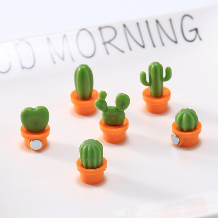 6pcs /Set Cactus Fridge Stickers Greenery Message Magnetic Cartoon Stickers