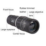 Telescópio Monocular de Observação de Pássaros ao Ar Livre 16x52 de Alta Definição, Prisma 16x52, Filme Verde 16x52, 16x52 sem Bolsa, 16x52 com Clipe+Tripé