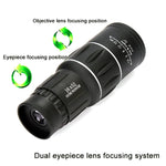 Telescópio Monocular de Observação de Pássaros ao Ar Livre 16x52 de Alta Definição, Prisma 16x52, Filme Verde 16x52, 16x52 sem Bolsa, 16x52 com Clipe+Tripé