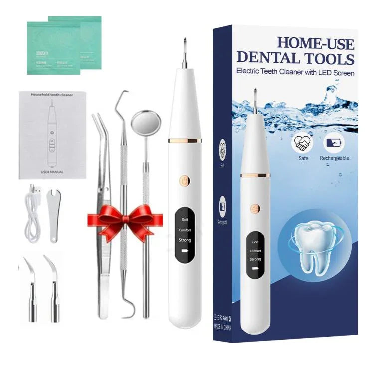 Escalador Dentário Elétrico Ultrassónico para Limpeza de Placa e Remoção de Tártaro com Luz LED, Pacote A, Pacote B, Pacote A com Acessórios, Pacote B com Acessórios