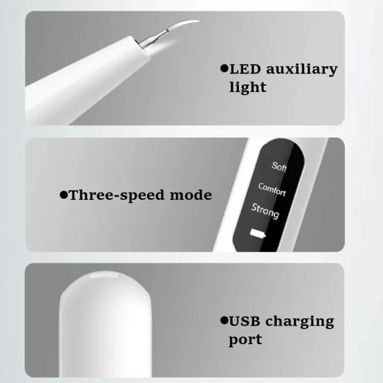 Escalador Dentário Elétrico Ultrassónico para Limpeza de Placa e Remoção de Tártaro com Luz LED, Pacote A, Pacote B, Pacote A com Acessórios, Pacote B com Acessórios