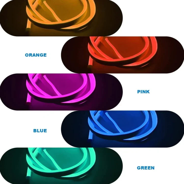Tira de Luz LED Neon Flexível de Silicone 2m 5V USB, USB (Rosa), USB (Cor Quente), USB (Azul)