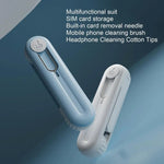 Bluetooth Earphone Cleaning Artifact Phone Dust Removal Tool Multi-Function Cleaning Brush, Sky Blue, Grey