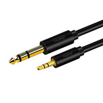 Cabo de Áudio JINGHUA 3,5mm para 6,5mm Amplificador Guitarra 6,35mm, 0,5m, 1,5m, 3m, 5m