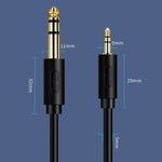 Cabo de Áudio JINGHUA 3,5mm para 6,5mm Amplificador Guitarra 6,35mm, 0,5m, 1,5m, 3m, 5m