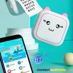 Impressora Térmica Fotográfica Bluetooth Portátil Mini M5 Cartoon, Azul, Rosa