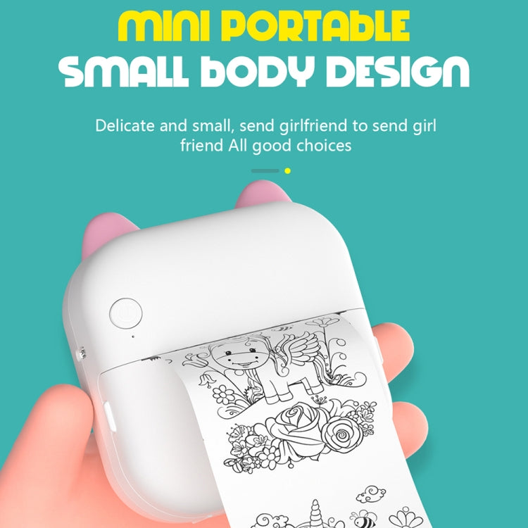 Impressora Térmica Fotográfica Bluetooth Portátil Mini M5 Cartoon, Azul, Rosa