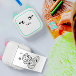 Impressora Térmica Fotográfica Bluetooth Portátil Mini M5 Cartoon, Azul, Rosa