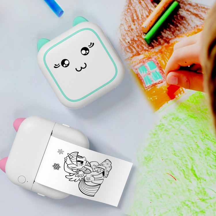 Impressora Térmica Fotográfica Bluetooth Portátil Mini M5 Cartoon, Azul, Rosa