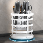 Organizador de facas espesso para casa, cilindro para pauzinhos, prateleira de drenagem para bancada de cozinha, fixo (branco), fixo (preto), fixo (creme), rotativo (branco), rotativo (preto), rotativo (creme)