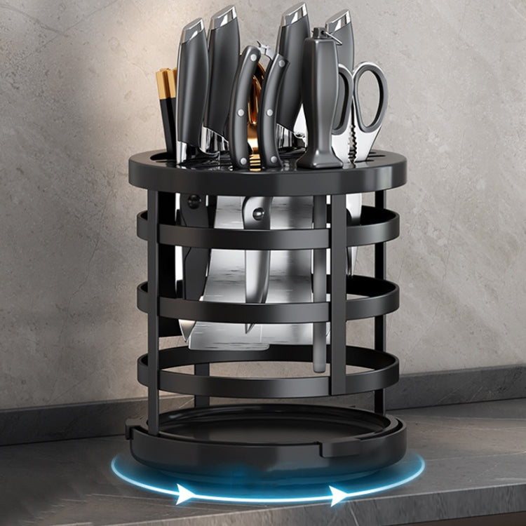 Organizador de facas espesso para casa, cilindro para pauzinhos, prateleira de drenagem para bancada de cozinha, fixo (branco), fixo (preto), fixo (creme), rotativo (branco), rotativo (preto), rotativo (creme)