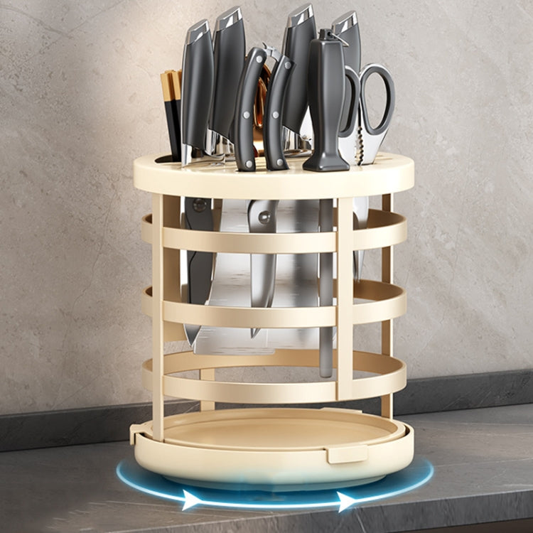 Organizador de facas espesso para casa, cilindro para pauzinhos, prateleira de drenagem para bancada de cozinha, fixo (branco), fixo (preto), fixo (creme), rotativo (branco), rotativo (preto), rotativo (creme)
