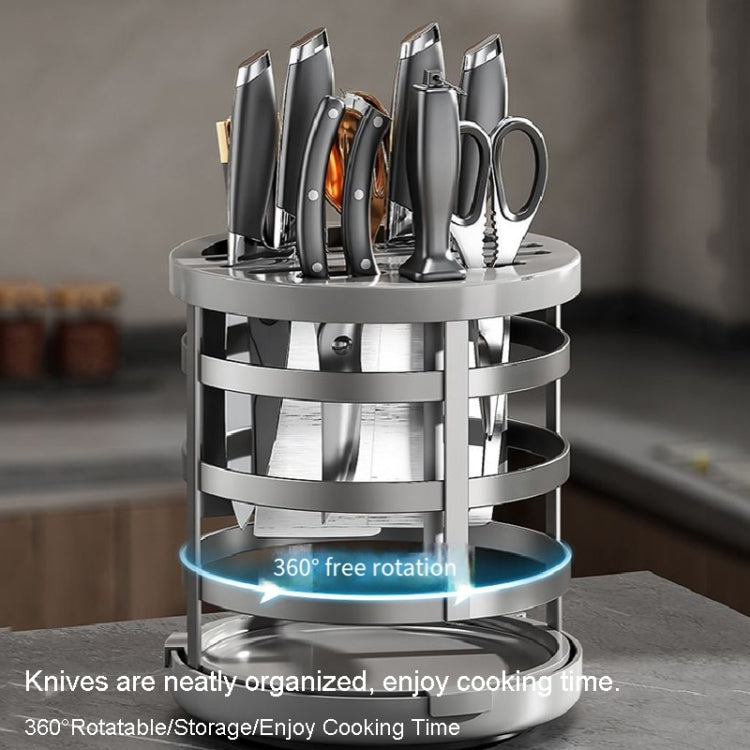 Organizador de facas espesso para casa, cilindro para pauzinhos, prateleira de drenagem para bancada de cozinha, fixo (branco), fixo (preto), fixo (creme), rotativo (branco), rotativo (preto), rotativo (creme)